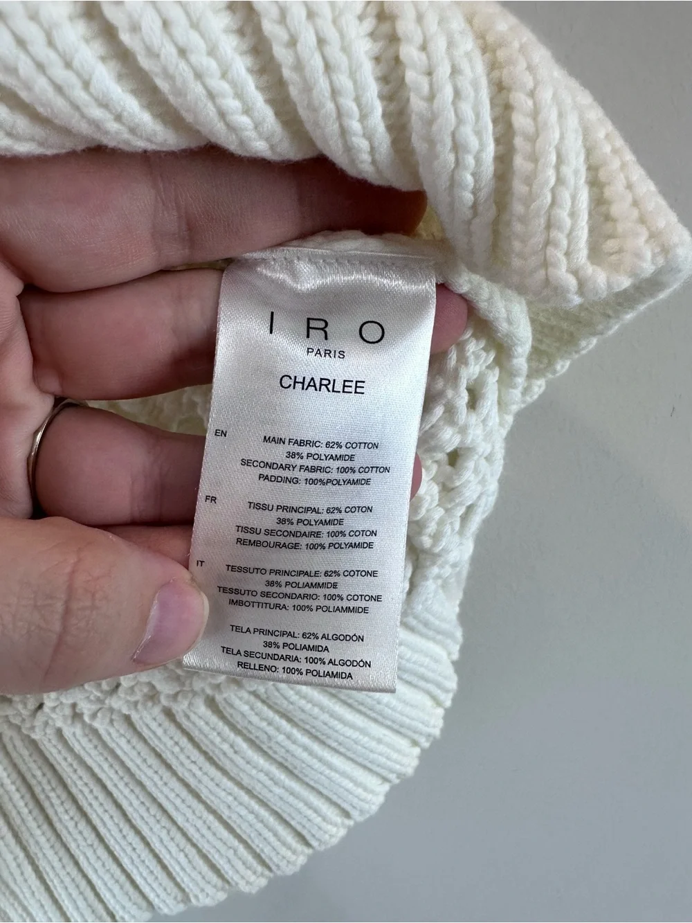 NEW IRO Paris White Preppy Charlee Open Knit Sweater Sleeveless Vest Size Small